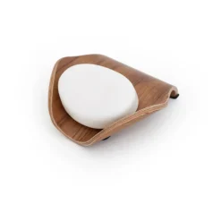 Leaf™ Soap Dish with Drainage 11.5x11.5 cm, Walnut