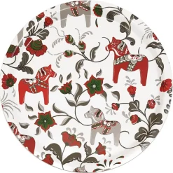 Leksand round tray Ø31 cm, Wine red
