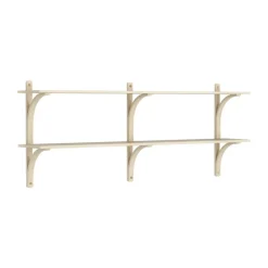 Levi shelf, Lacquered ash-brass, 2 shelves, 180 cm
