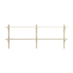 Levi shelf, Lacquered ash-brass, 2 shelves, 180 cm