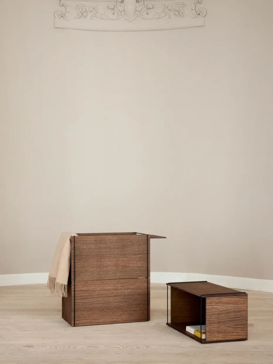 Lid to storage box 28x60 cm, Smoked oak