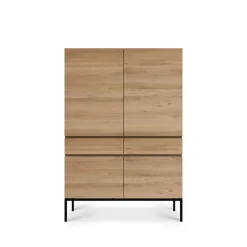 Ligna cabinet, Oiled oak-Black steel