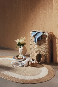 Lily laundry basket, Nature, water hyacinth, braided