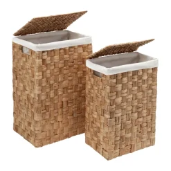 Lily rectangular laundry basket, 2 pieces, Natural