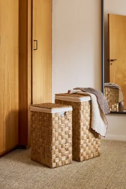 Lily rectangular laundry basket, 2 pieces, Natural