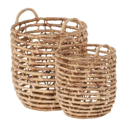 Lily storage baskets U-shape open twist 2 pieces, Natural
