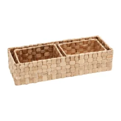 Lily storage box panama 3 pieces, Natural