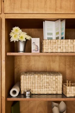 Lily storage box with lid panama 2 pieces, Natural