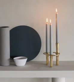 Lind Curve combinable candle sticks 24K gold plated, Single