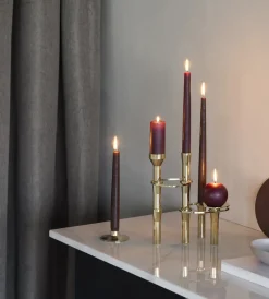 Lind Curve combinable candle sticks 24K gold plated, Single