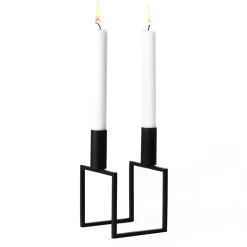 Line candle holder, black