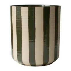 Line pot Ø14x16 cm, Stripe Green