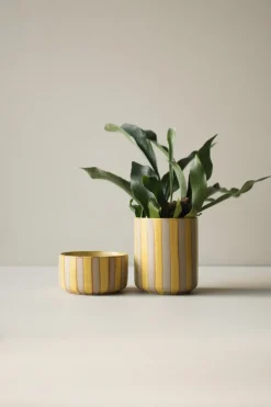 Line pot Ø14x16 cm, Yellow