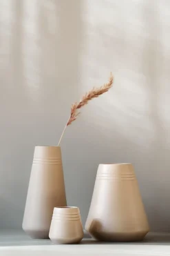 Lines vase 8 cm, Beige