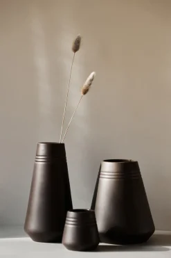 Lines vase 8 cm, Brown