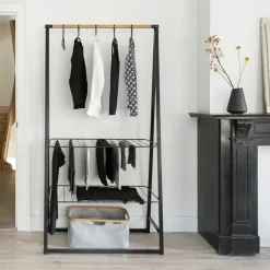 Linn clothes stand large, Black