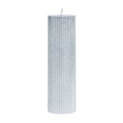 Lissa candle Ø6x20 cm, Silver