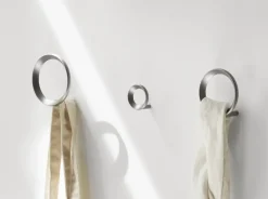 Loop hook medium Ø7.8 cm, Brushed Zinc