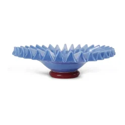 Lori bowl L Ø38 cm, Light blue-burgundy