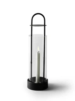 Lotus hurricane lantern, black
