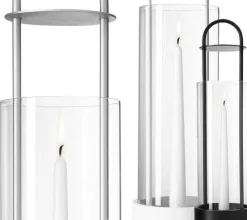 Lotus hurricane lantern, black