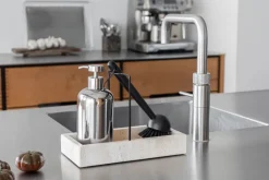 Lotus soap dispenser high, Chrome
