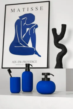 Lotus soap dispenser high, Cobalt