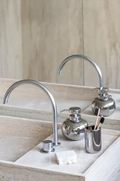 Lotus soap dispenser low, Chrome