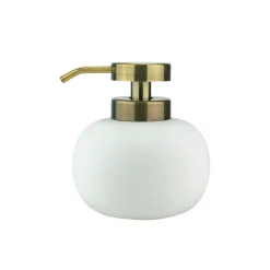 Lotus soap dispenser low, white