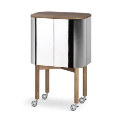 Loud bar cabinet on wheels, Smoked oak