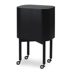 Loud bar cabinet on wheels, Black