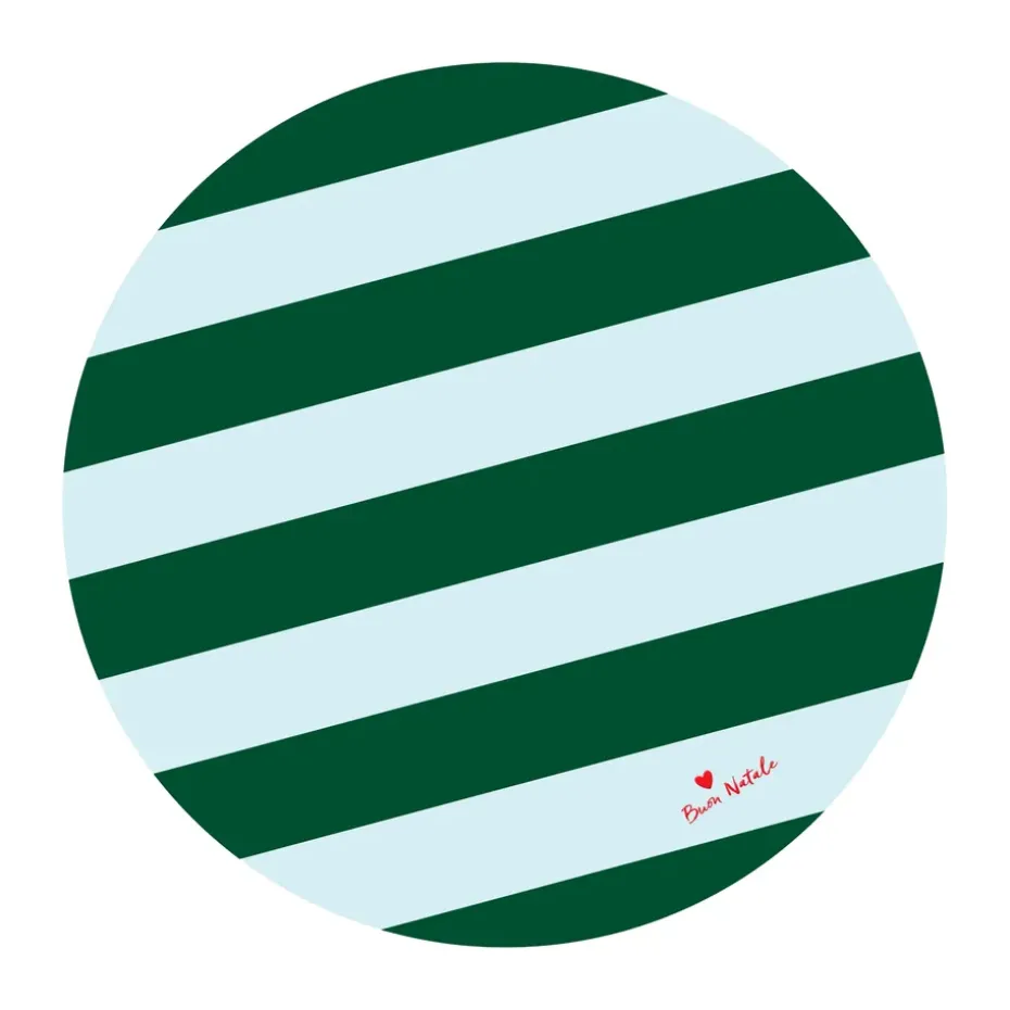 Love Christmas tree mat Ø100 cm, Green-light blue