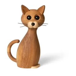 Lucky cat decoration 42 cm, Oak-maple