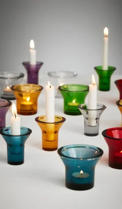 Lumi candlestick 8 cm, Petrol Blue