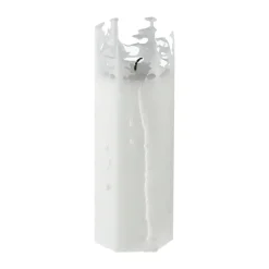 Luminous Spider web block candle, Ø6x15 cm