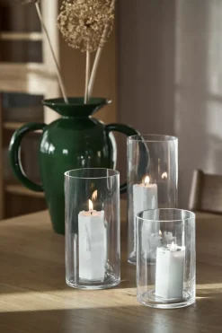 Luminous Spider web block candle, Ø6x10 cm