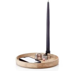 Luna candleholder, oak-black