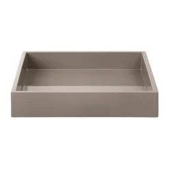 Lux lacquered decorative tray 19x19x3,5 cm, Warm grey