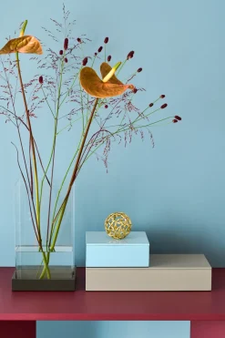 Lux lacquered storage box 19x19x7 cm, Powder blue