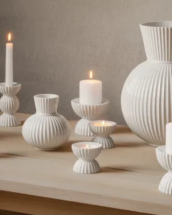 Lyngby Tura tealight holder Ø8 cm, White