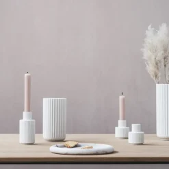 Lyngby vase candle holder white, 7 cm