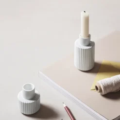 Lyngby vase candle holder white, 11 cm
