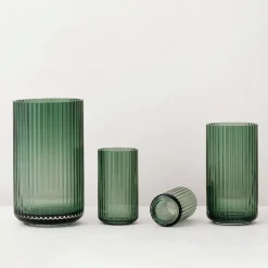 Lyngby vase glass Copenhagen green, 31 cm