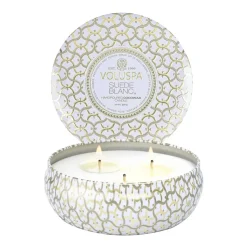 Maison Blanc 3-wick Tin scented 40 hours, Suede Blanc