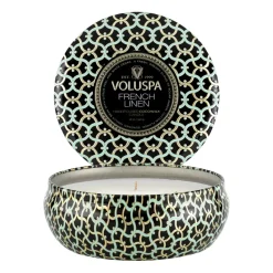 Maison Noir 3-wick Tin scented 40 hours, French Linen
