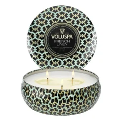 Maison Noir 3-wick Tin scented 40 hours, French Linen