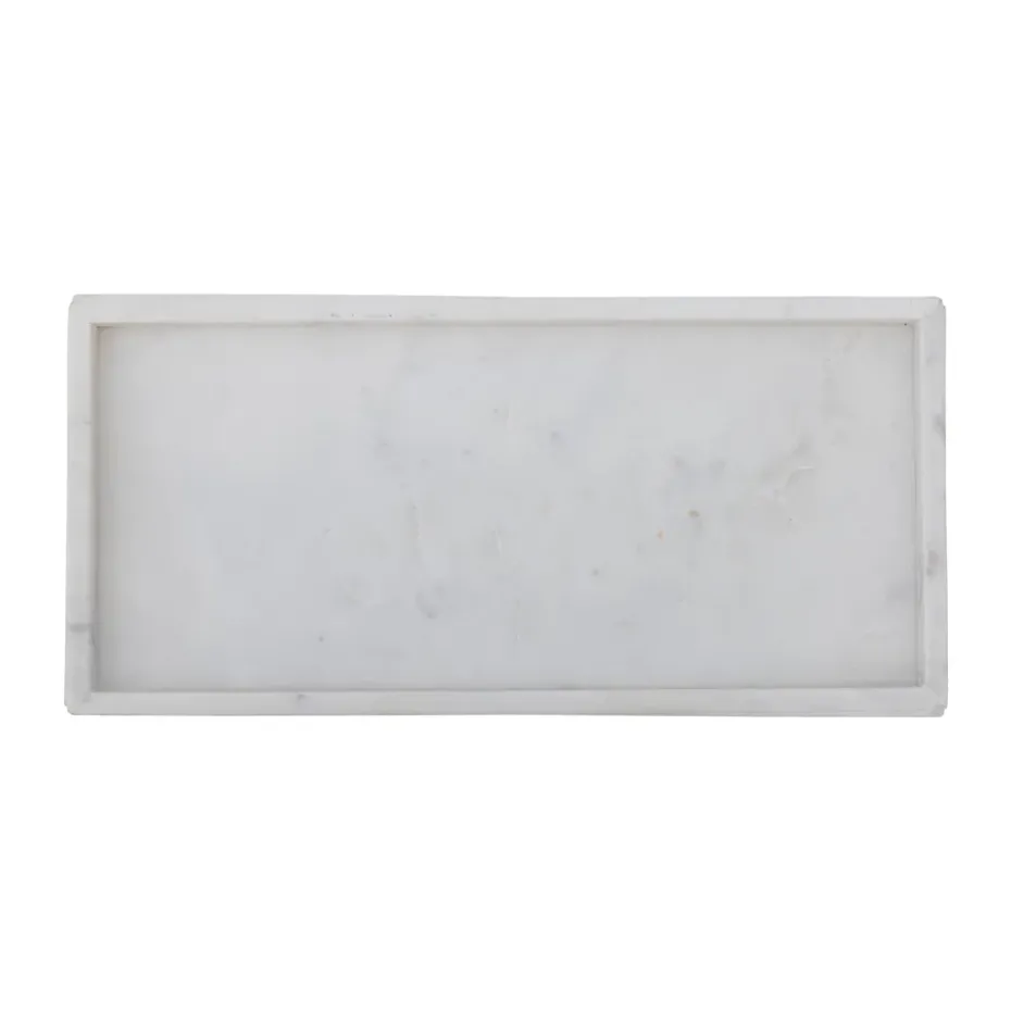 Majsa decorative tray 18x38 cm, White marble