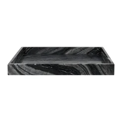 Marble decoration tray large 30x40 cm, Black-grey