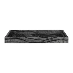 Marble decorative tray 16x31 cm, Black-Grey