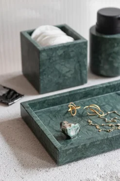 Marble decorative tray 16x31 cm, Dark forest